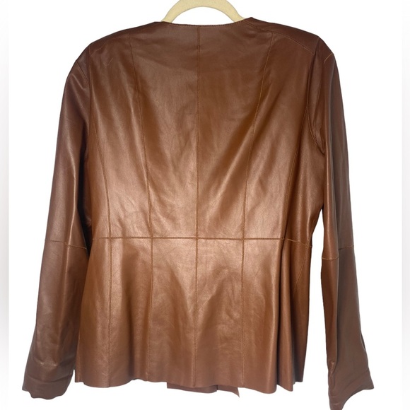 Ellen Tracy 100% Leather Lightweight Snap Button Jacket Small Vintage - Picture 4 of 8